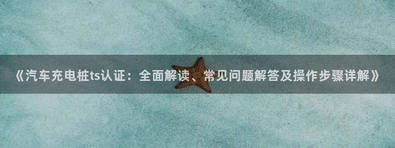 威廉希尔有限公司：《汽车充电桩ts认证：全面解读、常见问题解答及操作步骤详解》